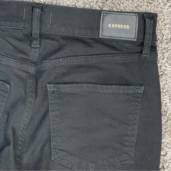 Express cotton blend skinny mid rise some stretch black pants women’s size 6R - Picture 6 of 17